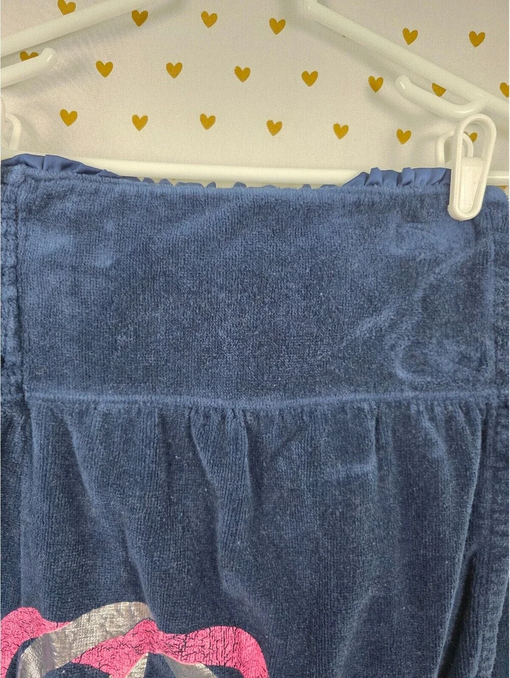 Vintage PINK Victoria's Secret Velour Spa Wrap Towel Peace Heart XS Y2K 2008